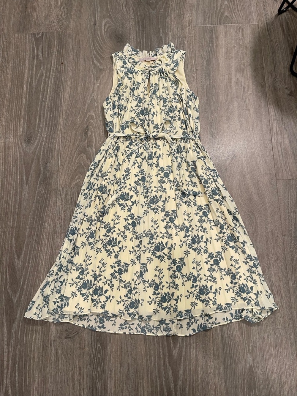 LOFT  Floral High Neck Sleeveless A-Line Dress Knee Length XS/S Petite